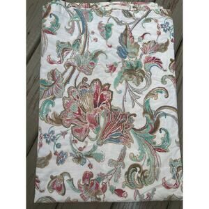 RALPH LAUREN Antigua Floral twin flat sheet cream pink blue Cotton paisley